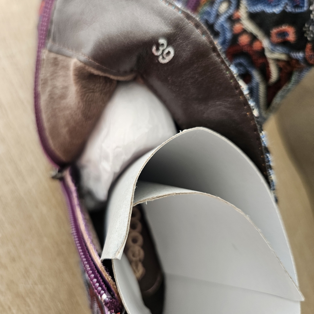 Patterned Purple Ankle Booties